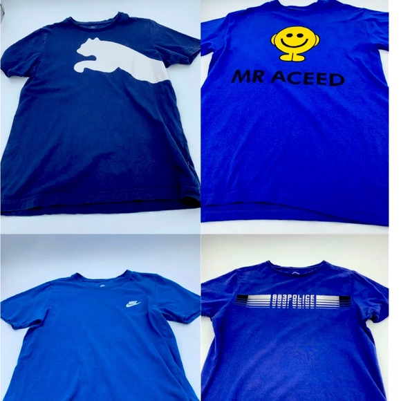 Nike Other - 010 Mens T-Shirt Bundle Blue Short-sleeve Nike 883 Police Puma El Loco S/M 4 Top